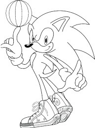 Dibujos de Sonic Jugando al Baloncesto para colorear