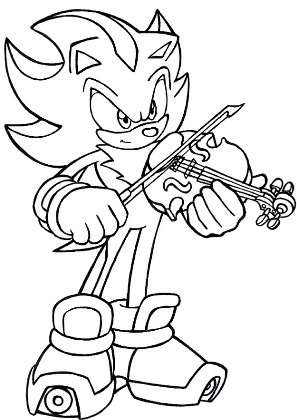 Dibujos de Sonic Tocando El Violín para colorear