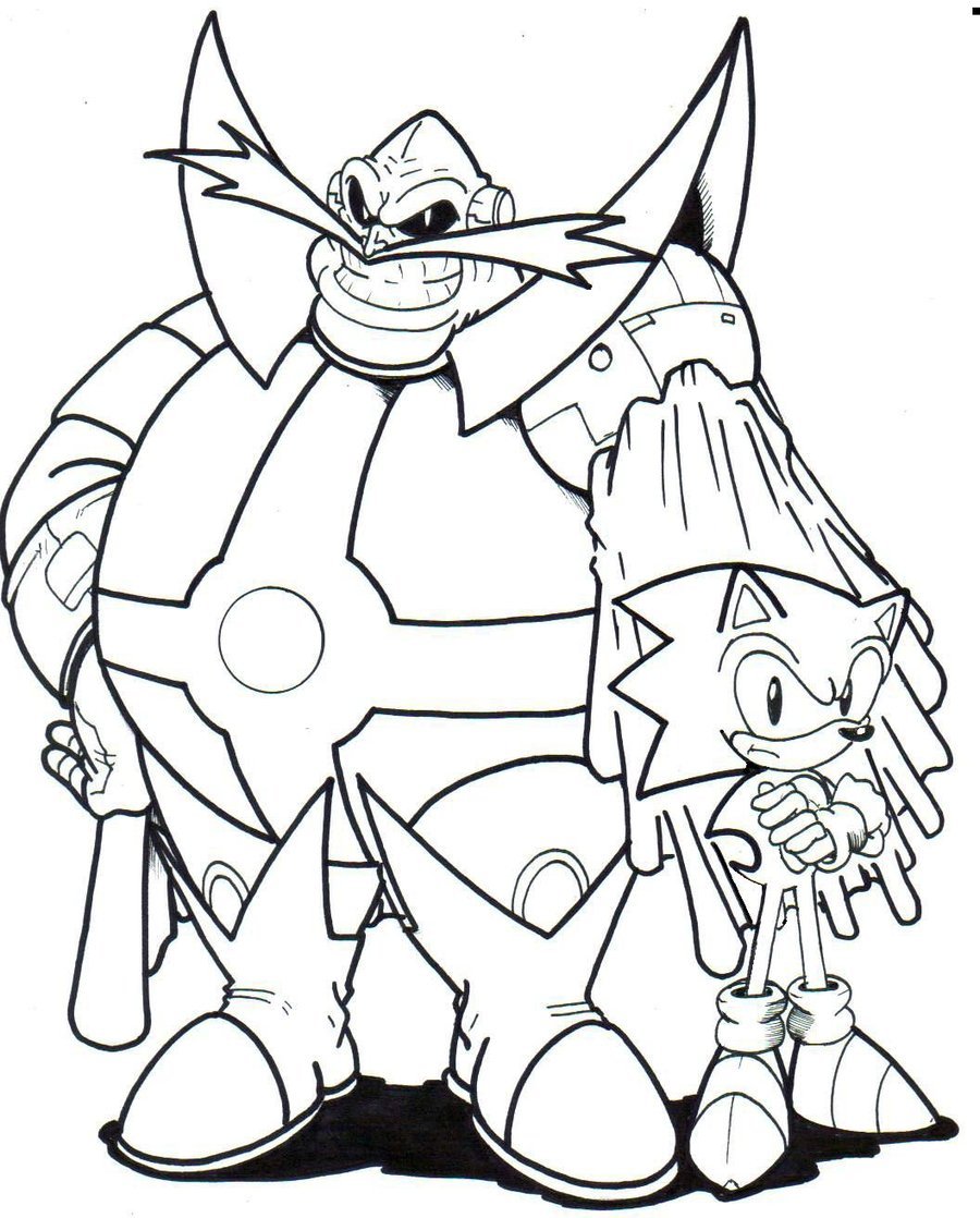 Sonic Y El Doctor Eggman para colorir