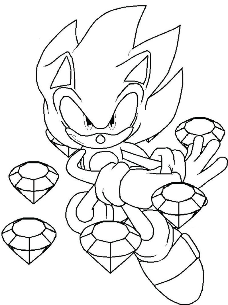 Dibujos de Sonico Con Diamantes para colorear
