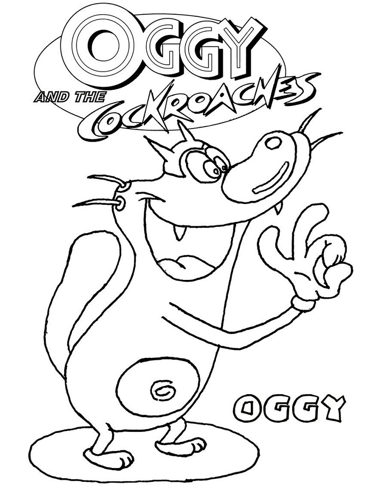 Dibujos de Sonriendo Oggy Dice Ok para colorear