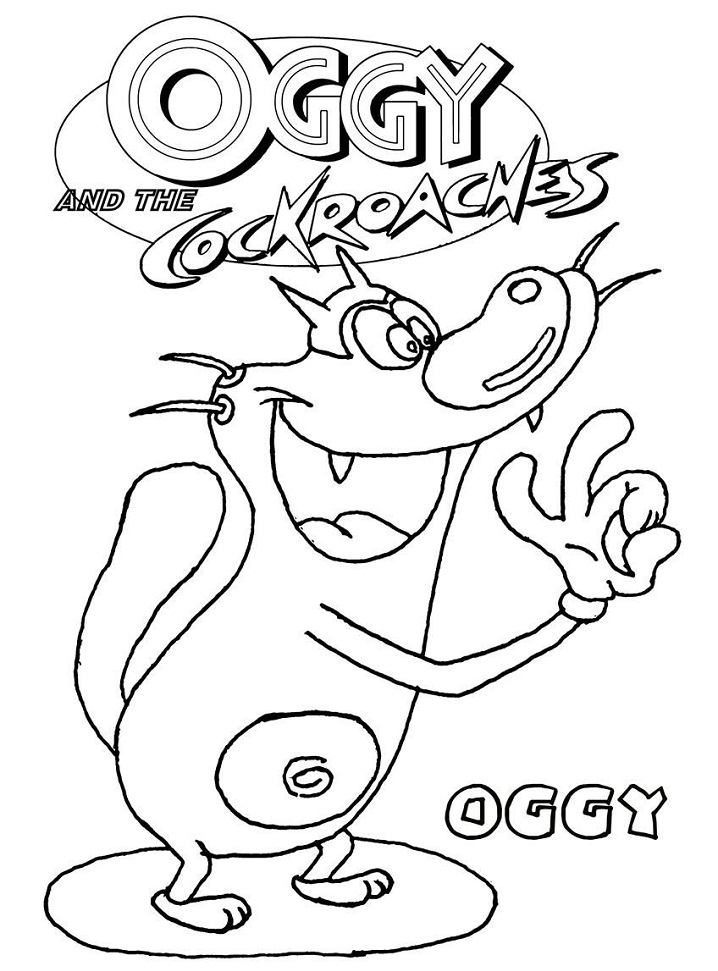 Dibujos de Sonriendo Oggy para colorear