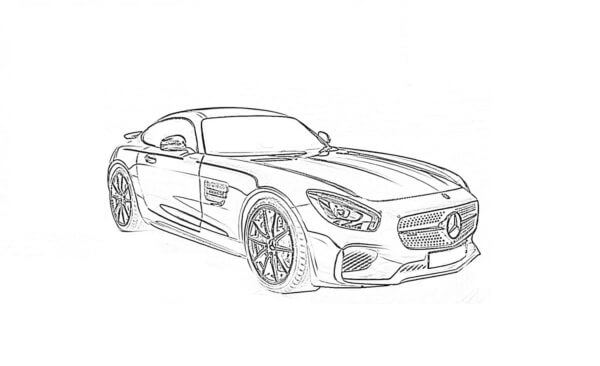 Dibujos de Sorprendente Diseño Exterior Del AMG GT para colorear