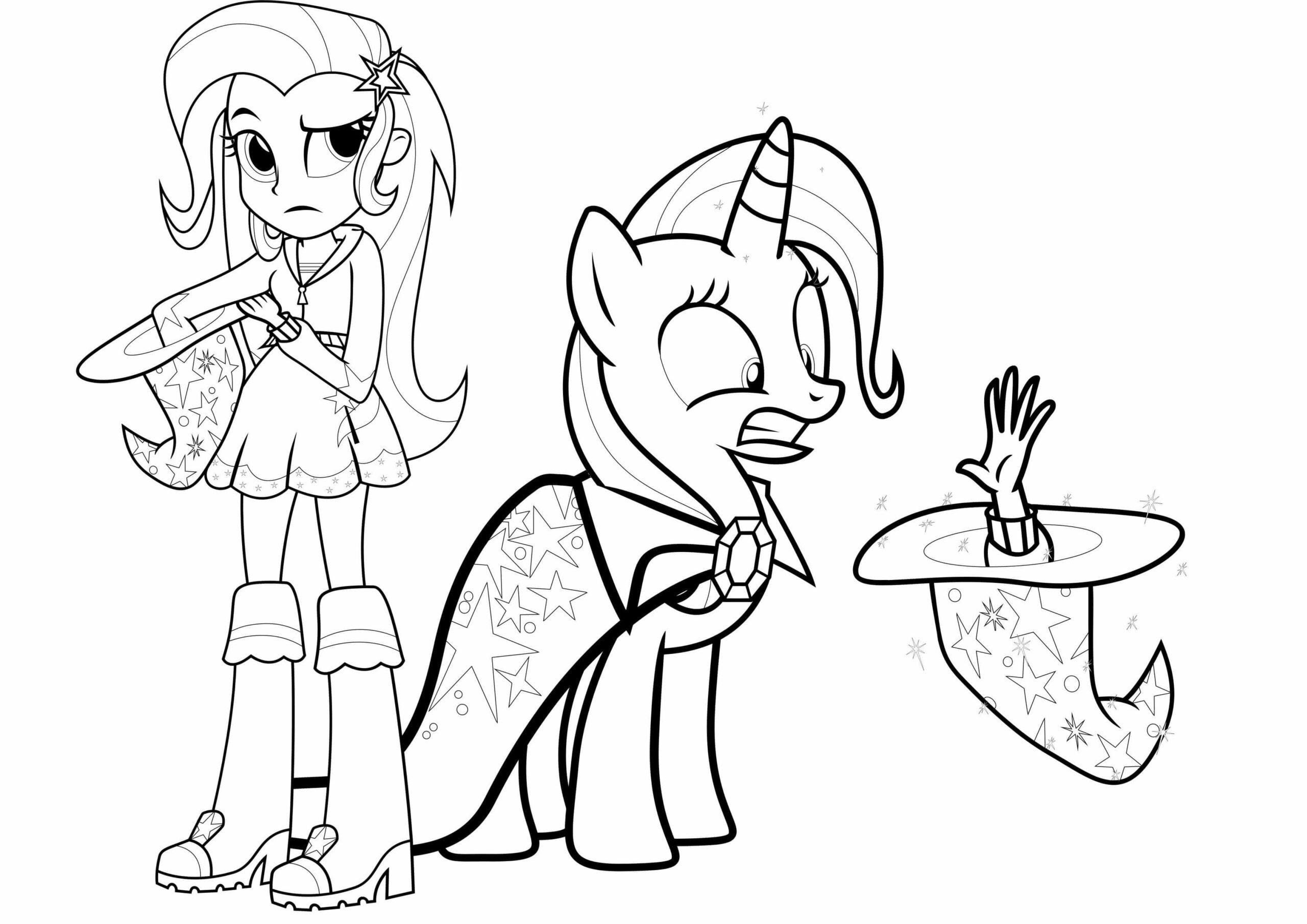Sparkle Y Su Pony Aprenden El Arte De Los Trucos De Magia para colorir