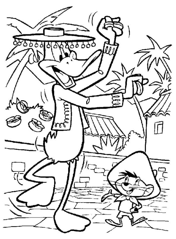 Dibujos de Speedy Gonzales Imprimible para niños para colorear