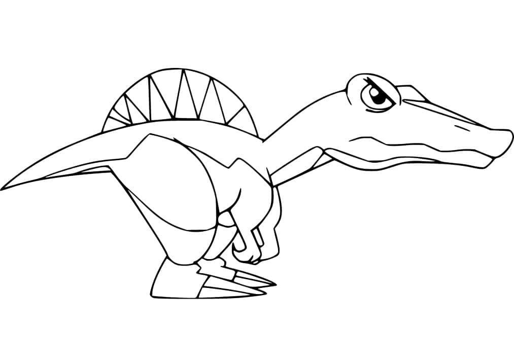 Spinosaurus enojado de dibujos animados para colorir