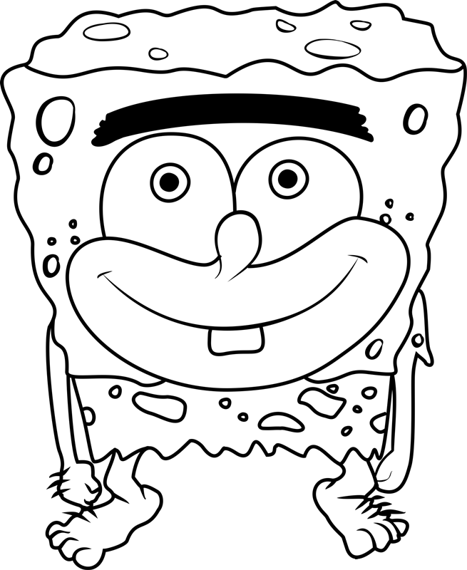 Dibujos de SpongeGar Sonriendo para colorear