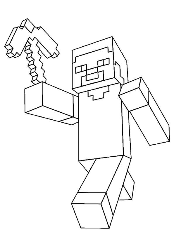 Steve En Minecraft para colorir