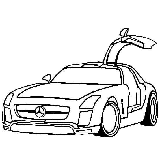 Dibujos de Superdeportivo De Lujo Mercedes-Benz SLS AMG para colorear