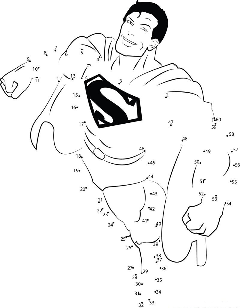 Dibujos de Superman Punto A Puntos para colorear