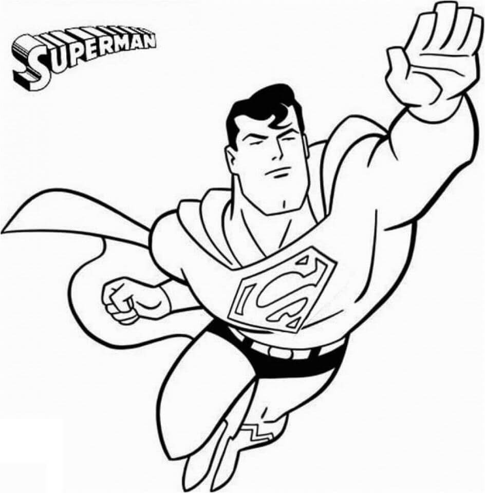 Superman Volando para colorir