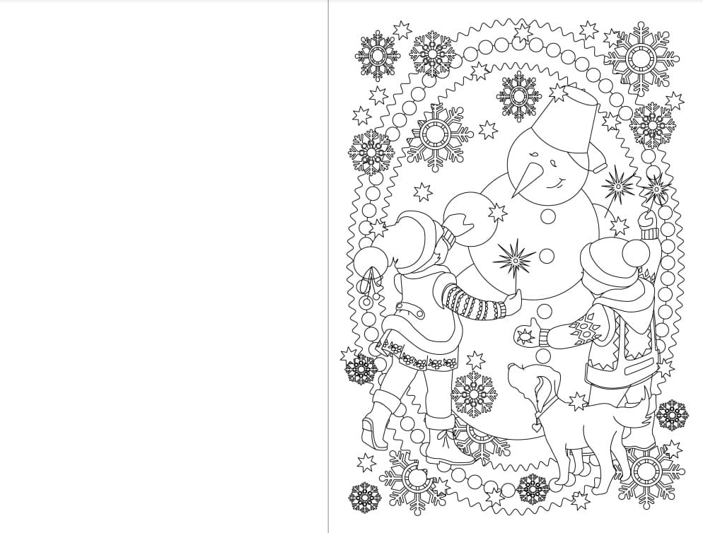 Dibujos de Tarjeta de Navidad gratis para colorear