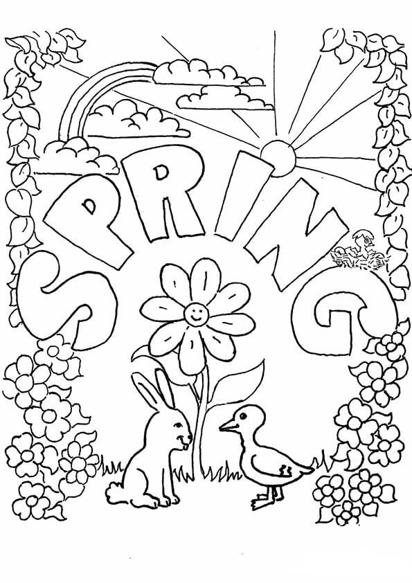 Dibujos de Temporadas de Primavera para colorear