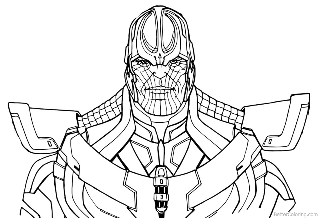 Dibujos de Thanos's Cara Frontal Cara Frontal De Thanos para colorear