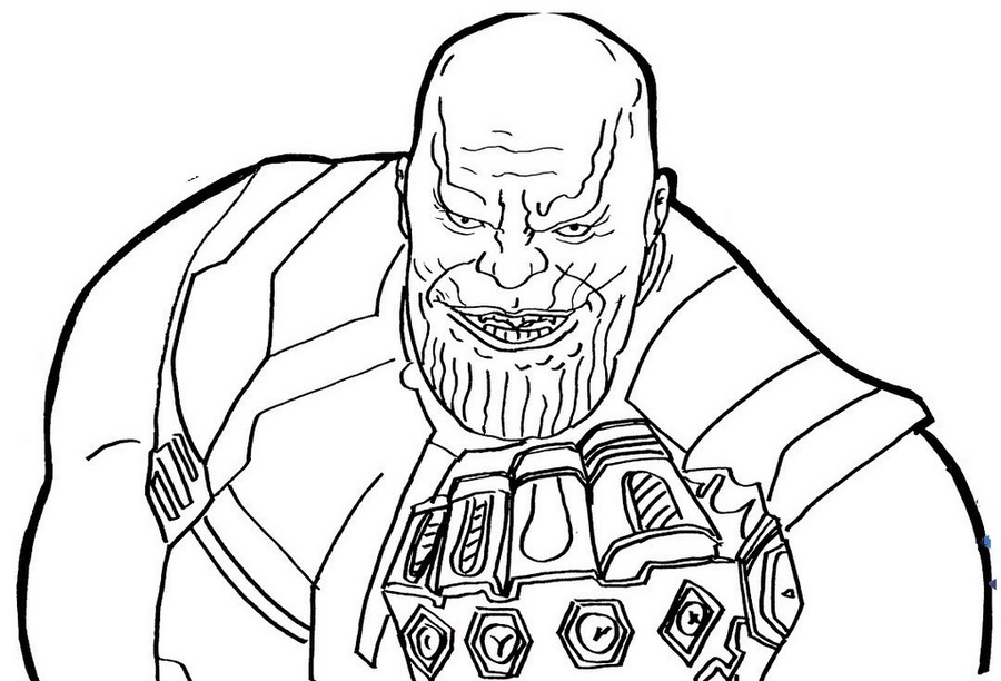 Dibujos de Thanos Sonriendo Espeluznante para colorear