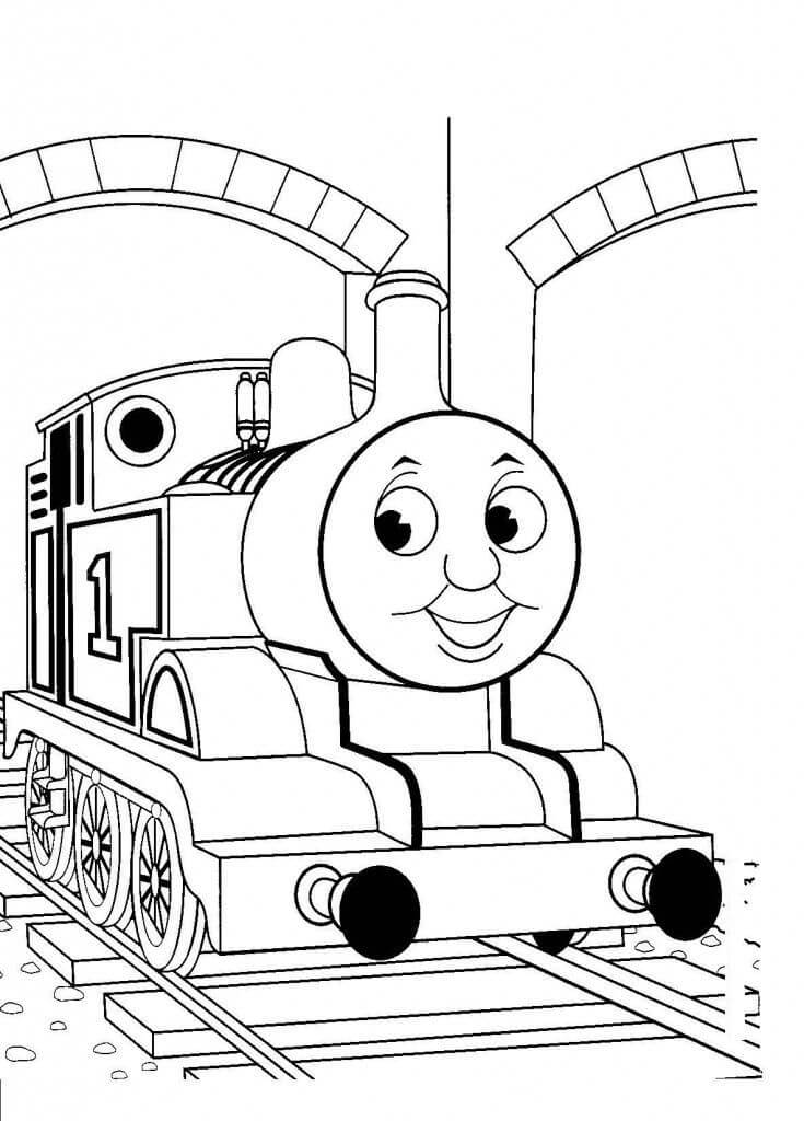 Thomas El Tren Sonriendo para colorir