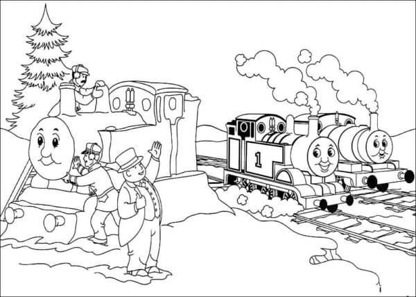 Thomas y Sus Amigos Fueron en un Viaje Alrededor Del Mundo para colorir