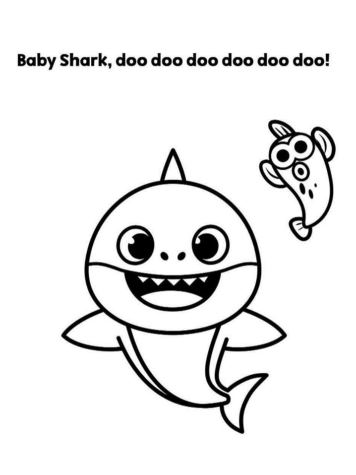 Dibujos de Tiburon Bebe Doo Doo Doo para colorear