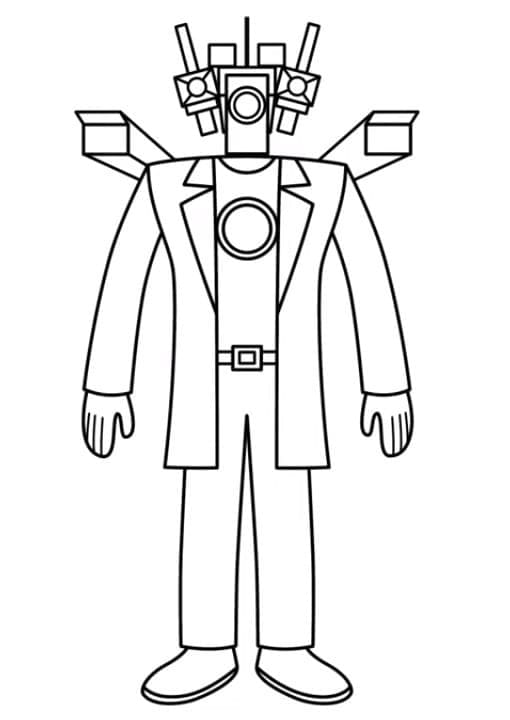Dibujos de Titan Cameraman imprimible gratis para colorear
