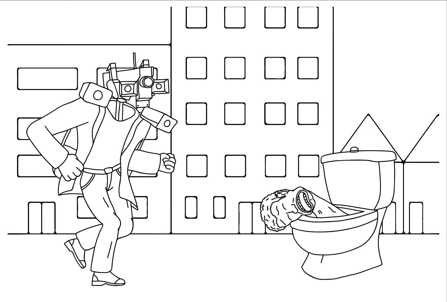 Dibujos de Titan Cameraman imprimible para colorear
