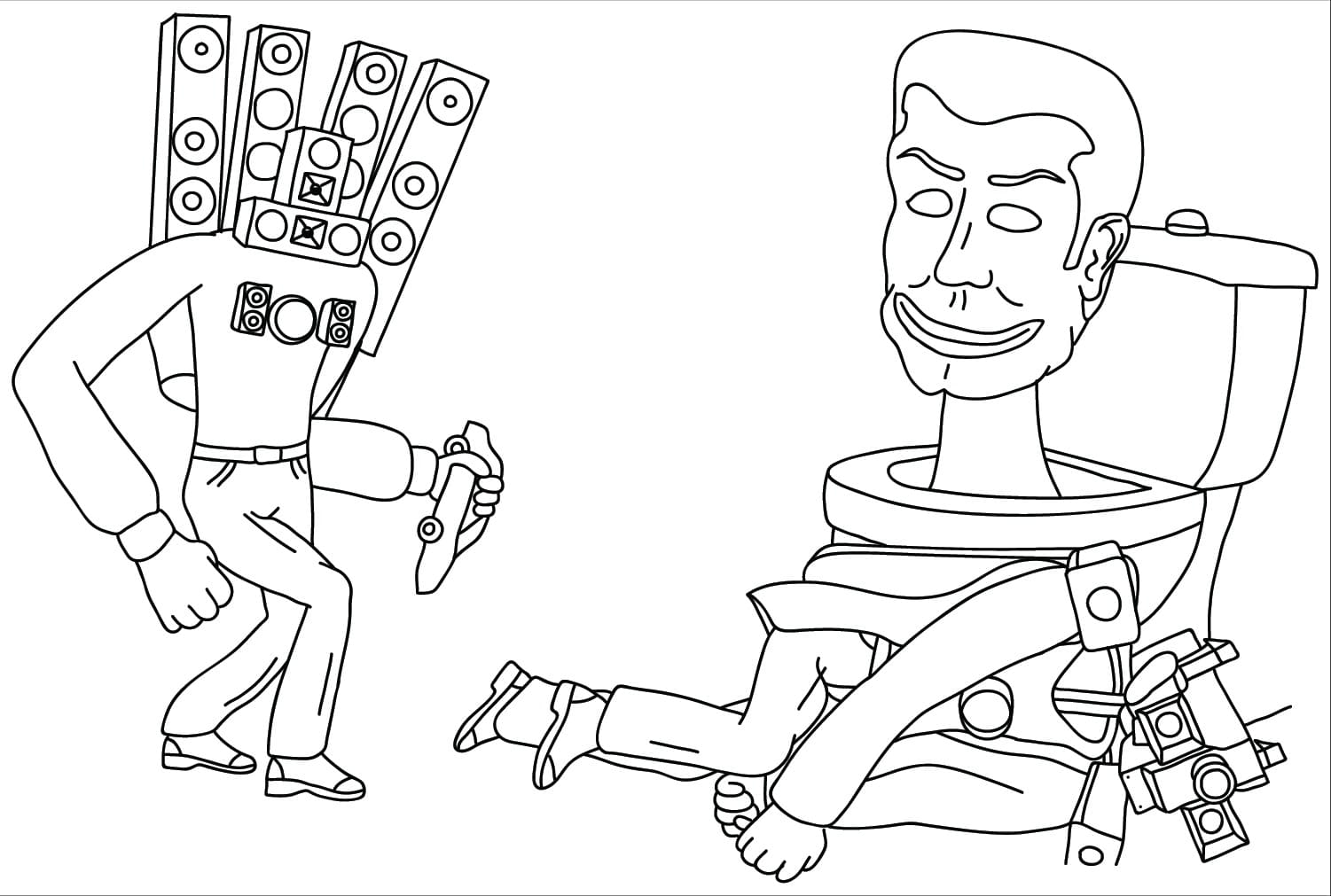 Dibujos de Titan Cameraman sencillo en niños para colorear