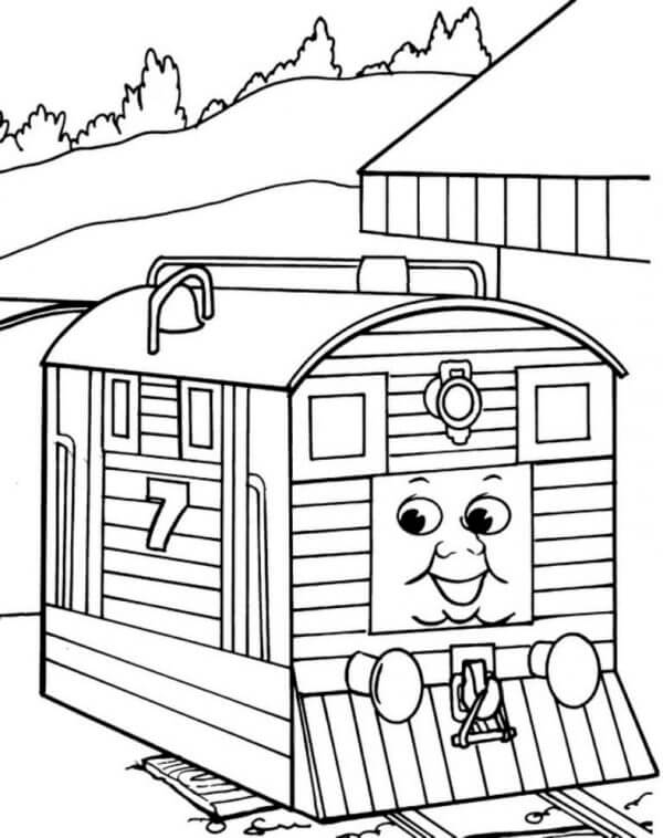 Dibujos de Toby Steam Tranvía Número 7 para colorear