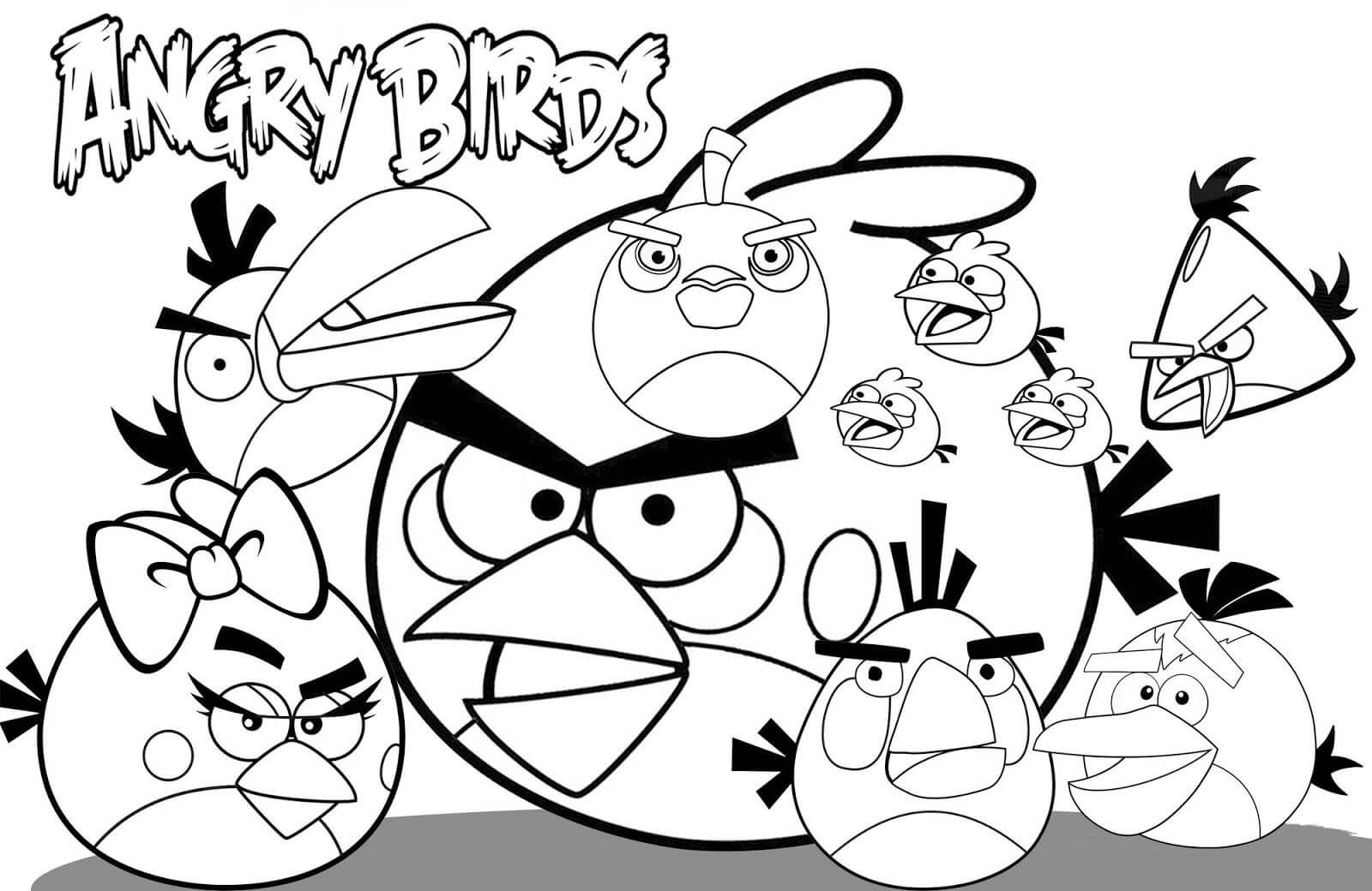Dibujos de Todos los Personajes de Angry Birds para colorear