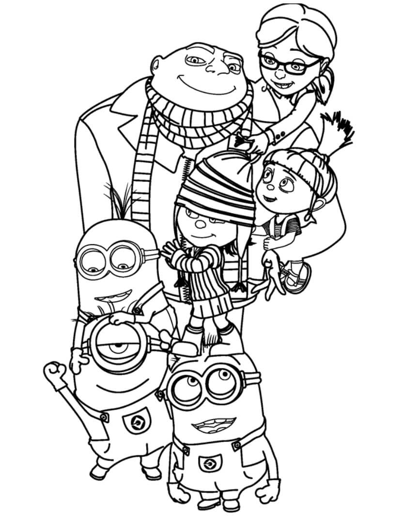 Dibujos de Todos los personajes de Minions para colorear