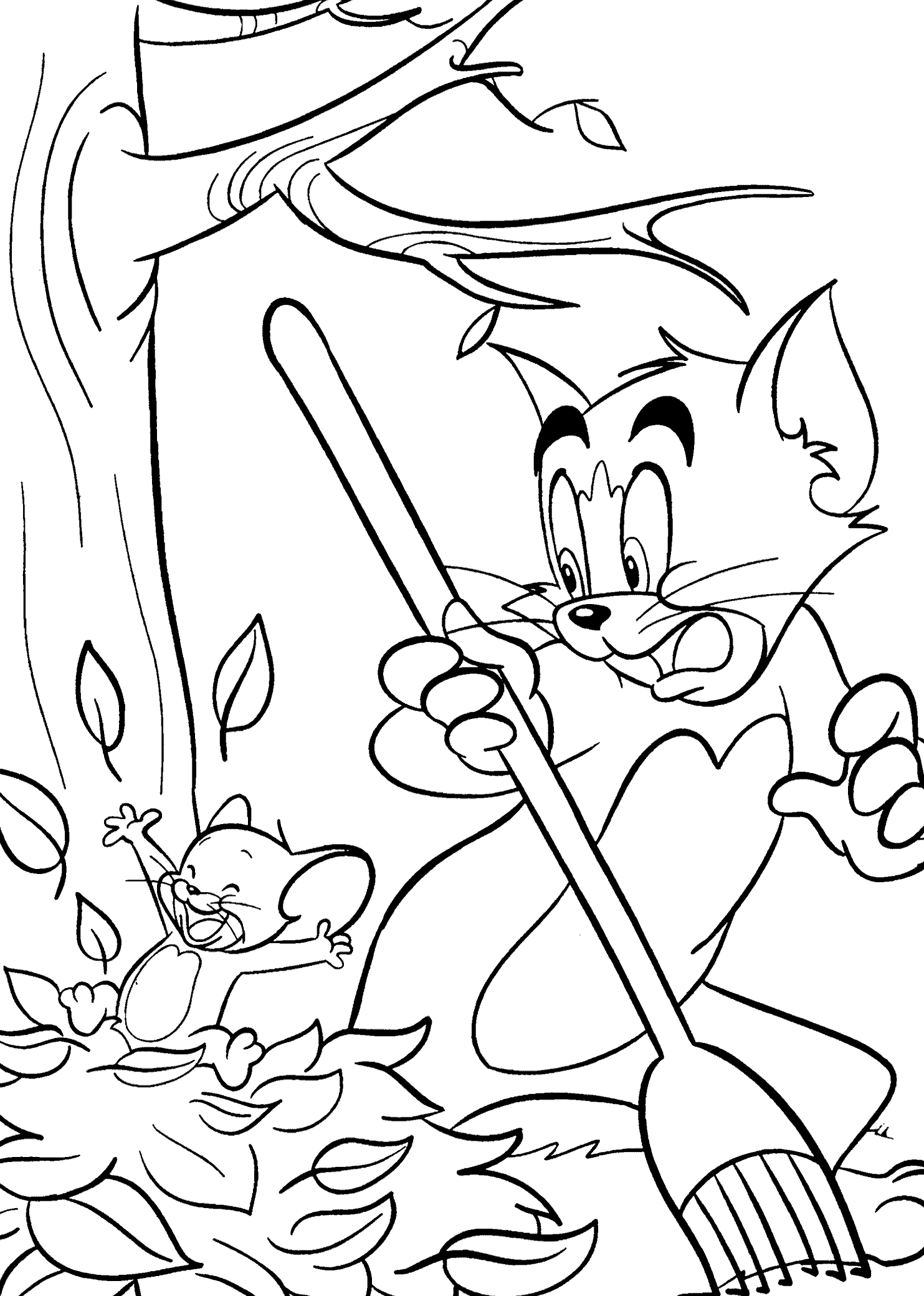 Tom Limpiando Y Jerry Arruinando para colorir