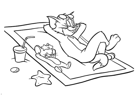 Tom Y Jerry Relajante para colorir