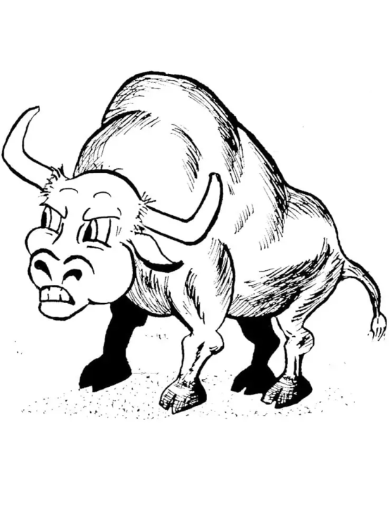 Dibujos de Toro de dibujos animados para colorear