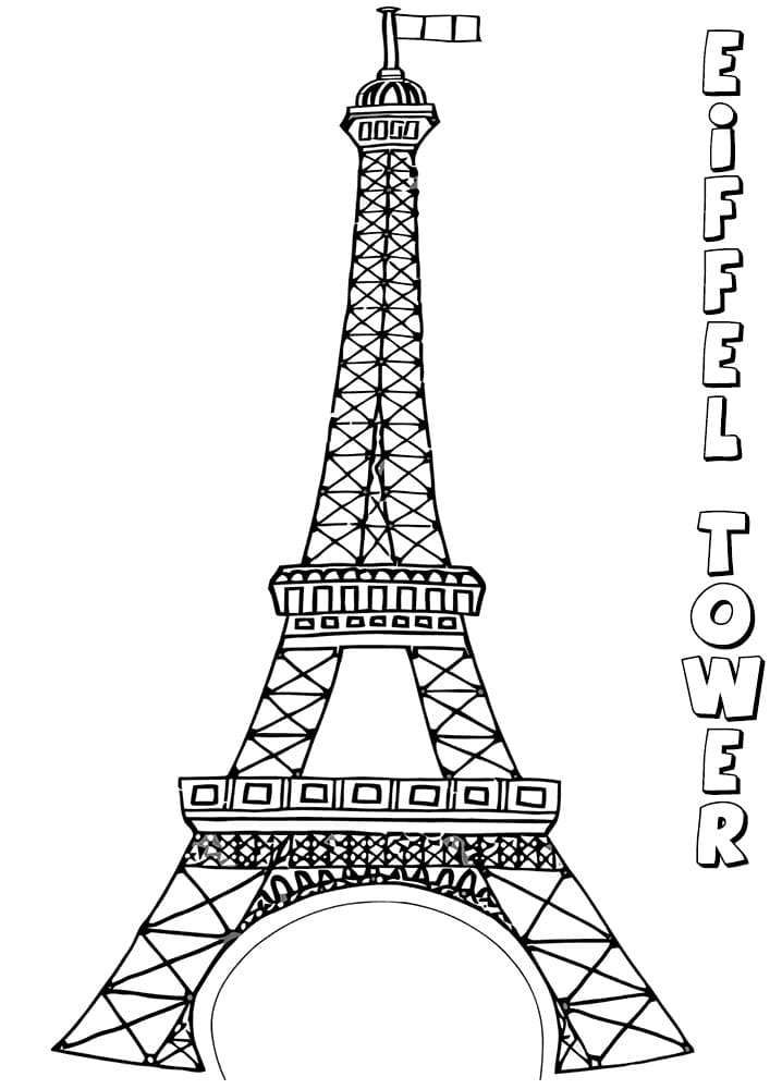 Dibujos de Torre Eiffel Gratis para niños para colorear