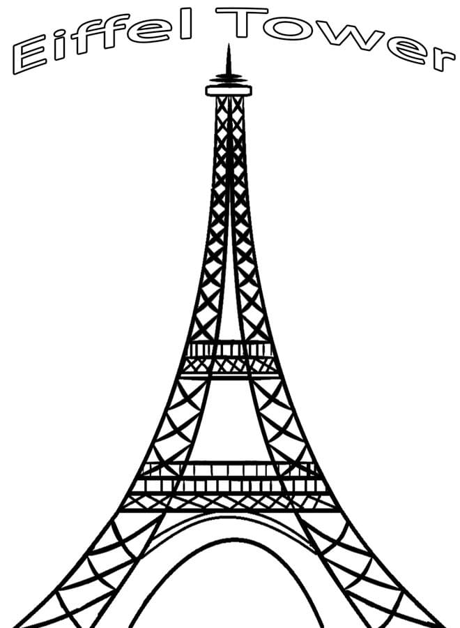 Dibujos de Torre Eiffel Muy fácil para colorear