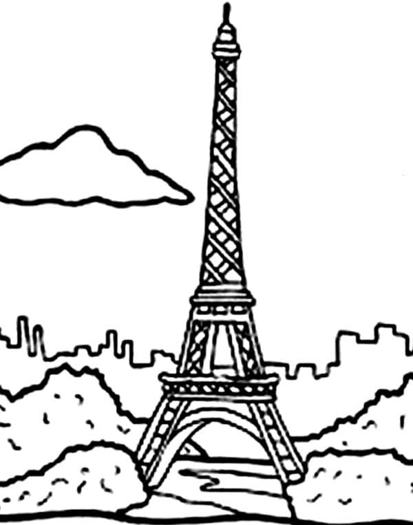 Dibujos de Torre Eiffel Muy sencillo para colorear