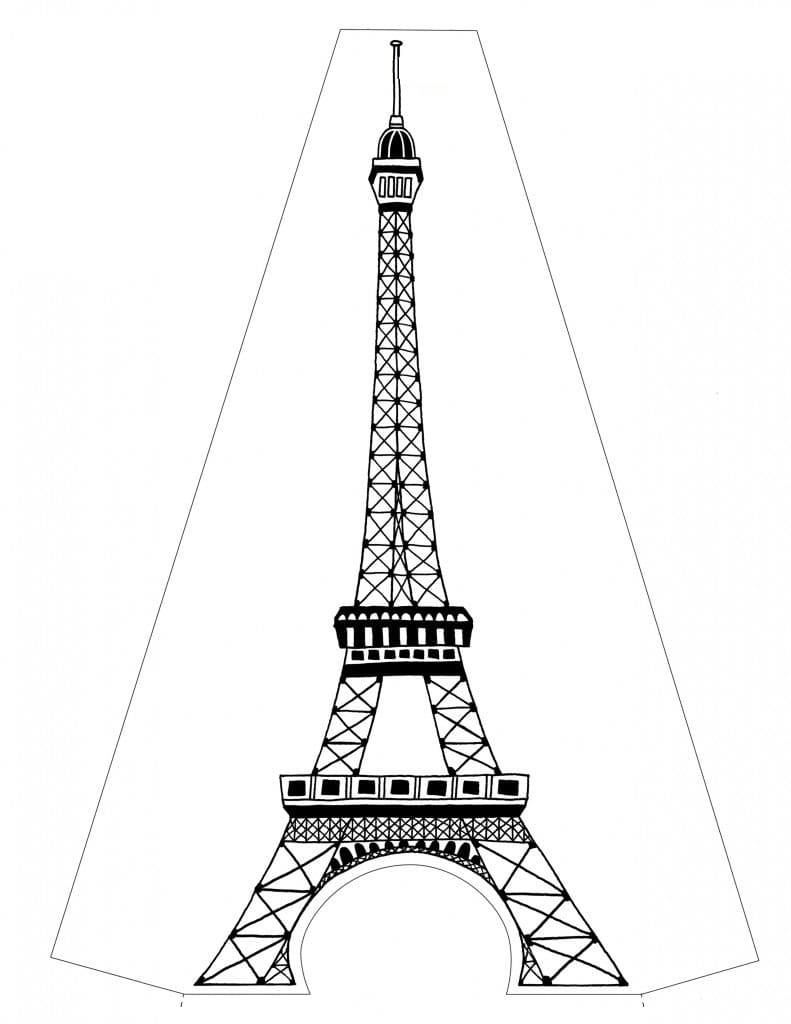 Dibujos de Torre Eiffel para niños para colorear