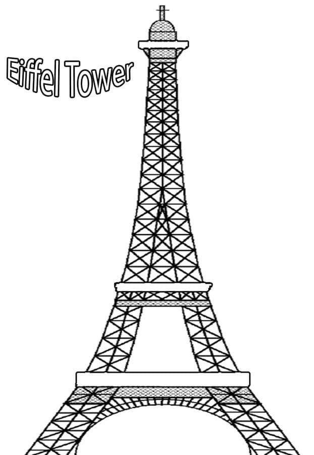 Dibujos de Torre Eiffel sencillo gratuito para colorear