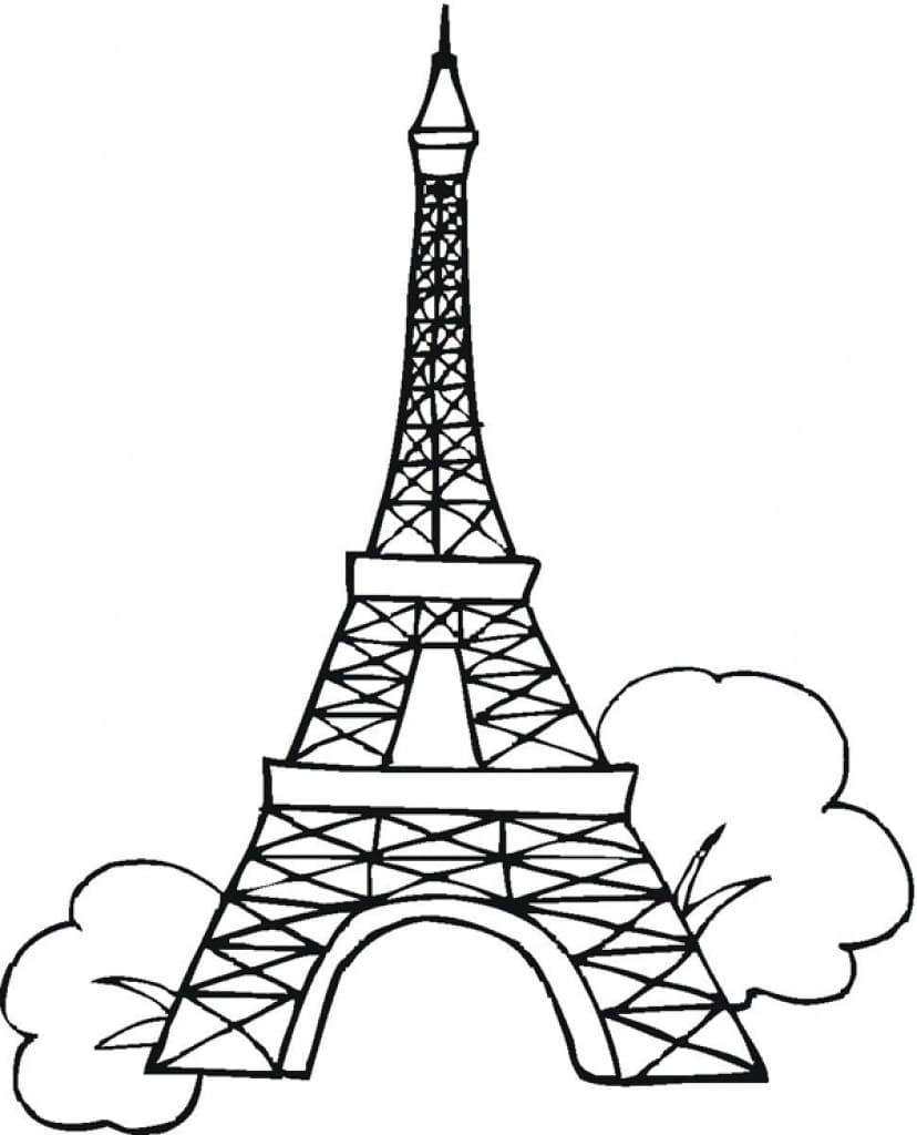 Dibujos de Torre Eiffel sencillo para colorear
