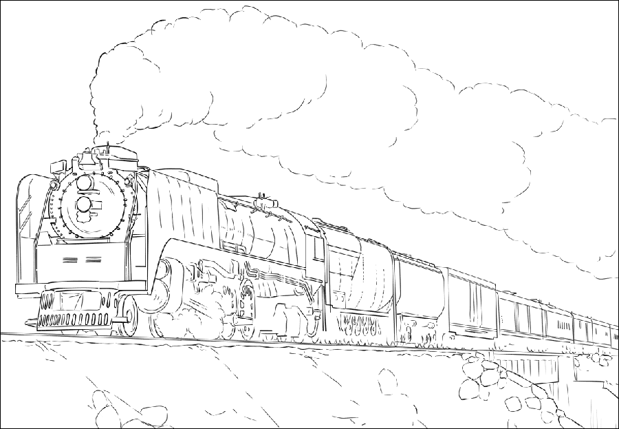 Dibujos de Tren Gigante para colorear