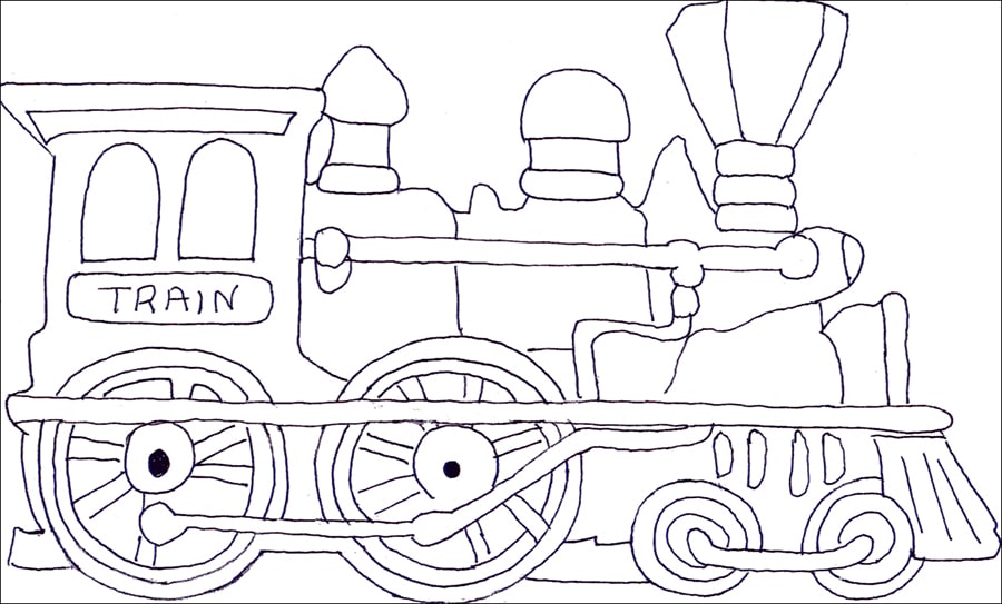 Dibujos de Tren Normal para colorear