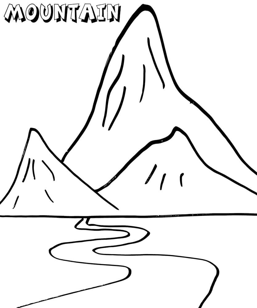 Dibujos de Tres Montañas para colorear