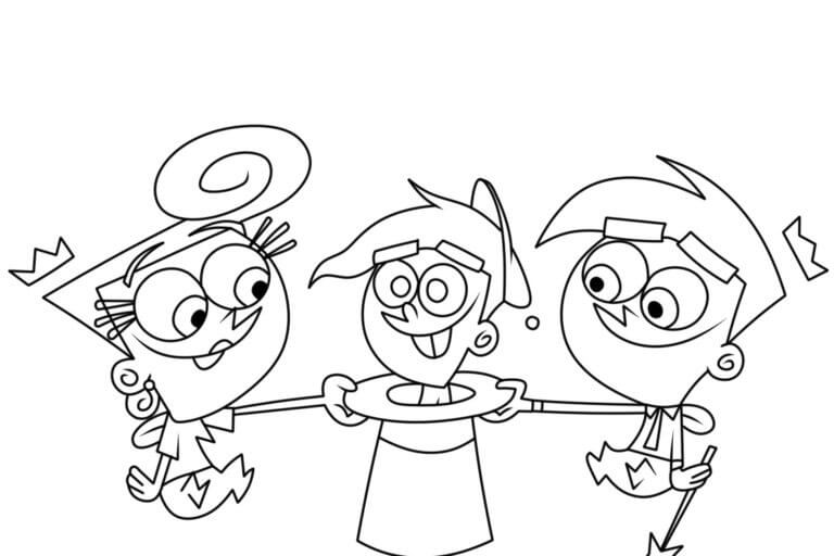 Tres Personajes De Padrinos Bastante Extraños para colorir