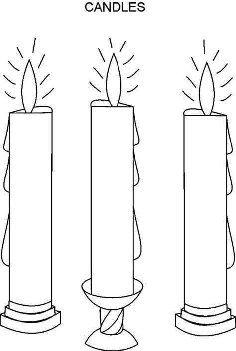 Dibujos de Tres velas para colorear