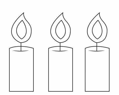 Dibujos de Tres velas pequeñas para colorear