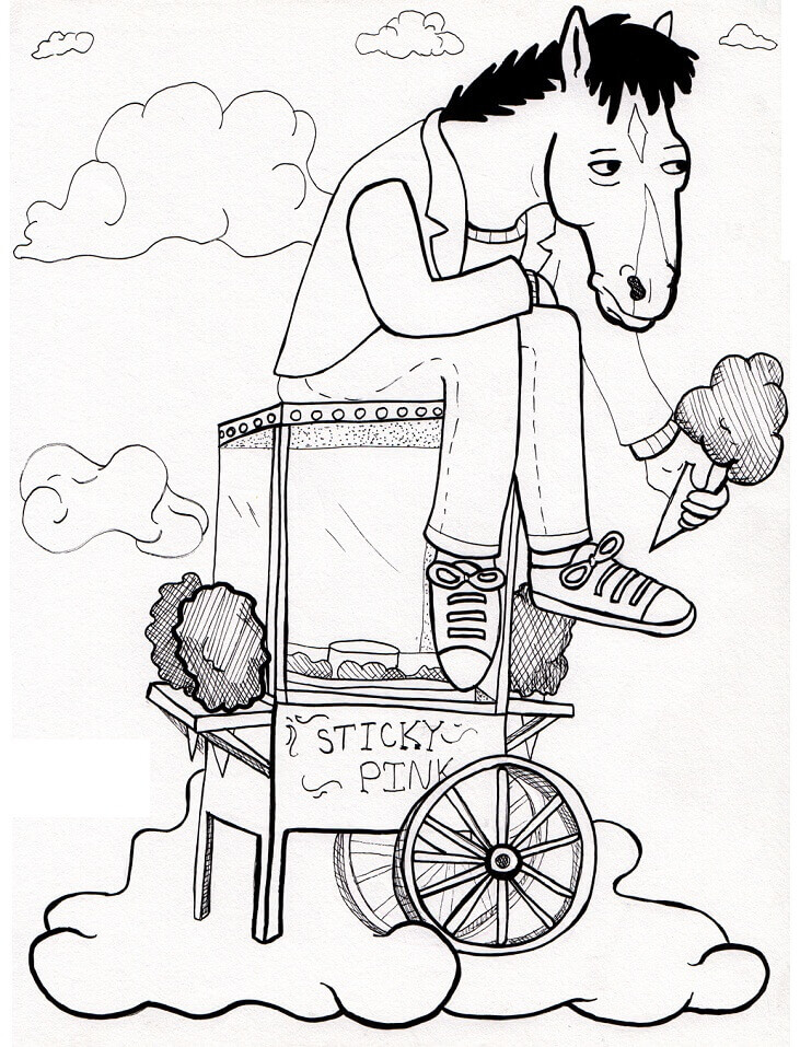 Triste BoJack Horseman para colorir
