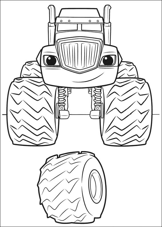 Dibujos de Trituradora Y Una Rueda para colorear