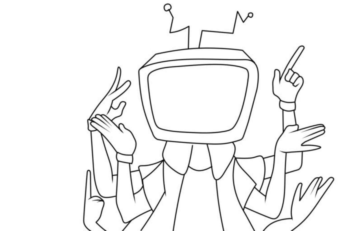 Dibujos de TV Man sencillo en niños para colorear