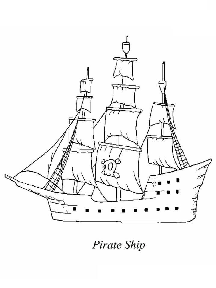 Dibujos de Un Barco Pirata para colorear