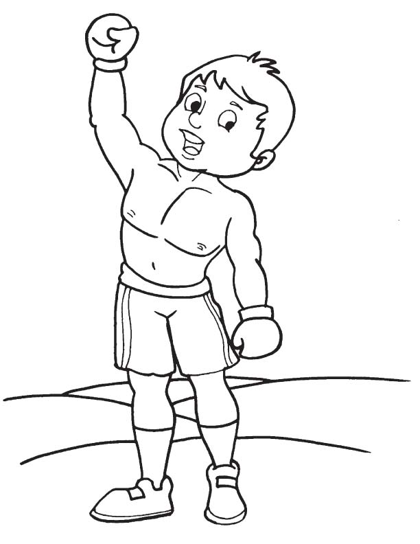 Dibujos de Un Chico De Patear Boxeo para colorear
