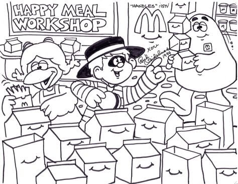 Dibujos de Un Rincón De Un Restaurante McDonald's para colorear