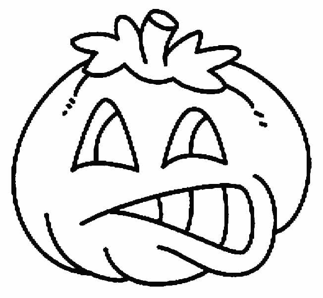 Dibujos de Una calabaza de Halloween de dibujos animados para colorear